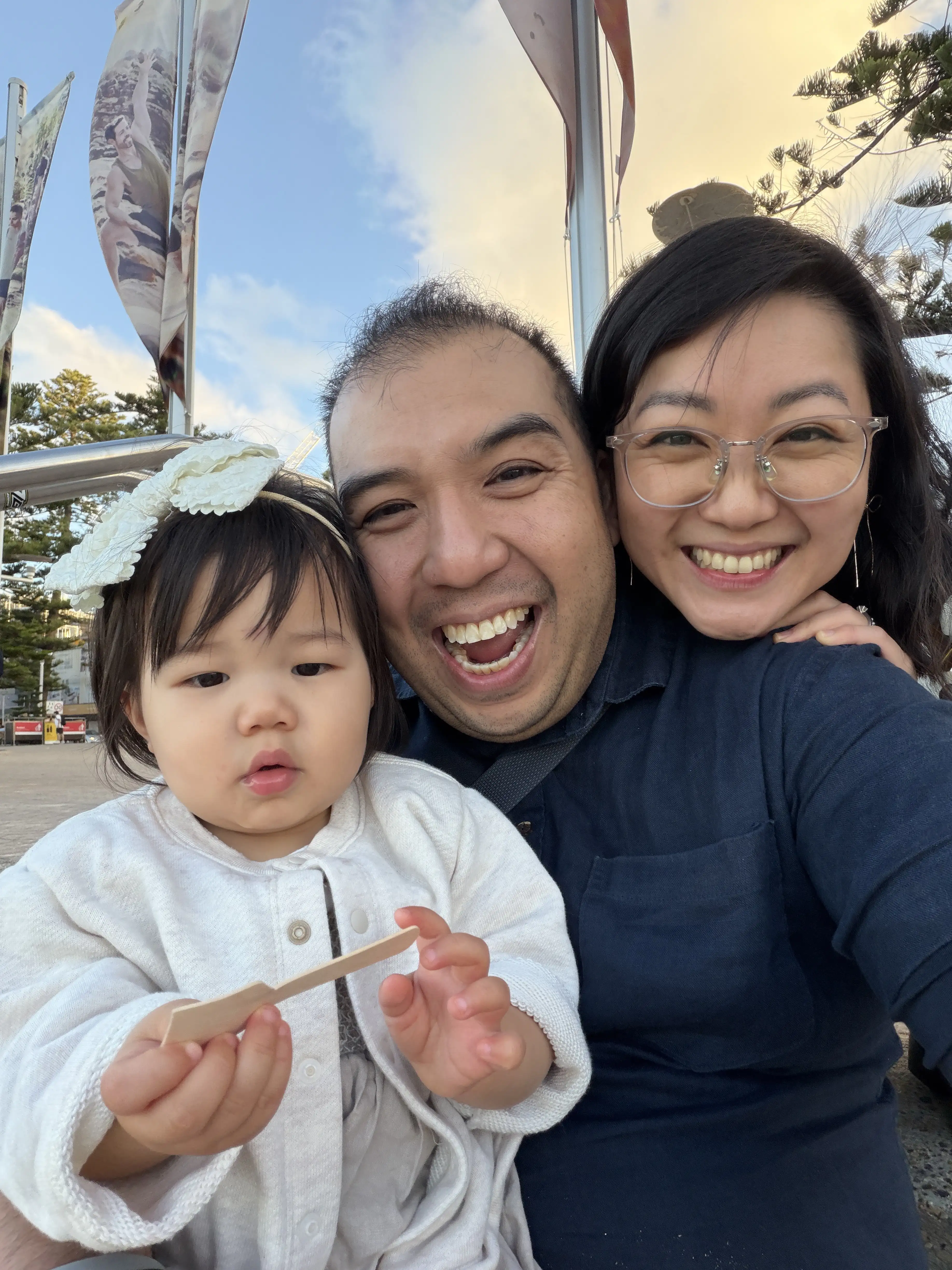 Dave with his family at the beach