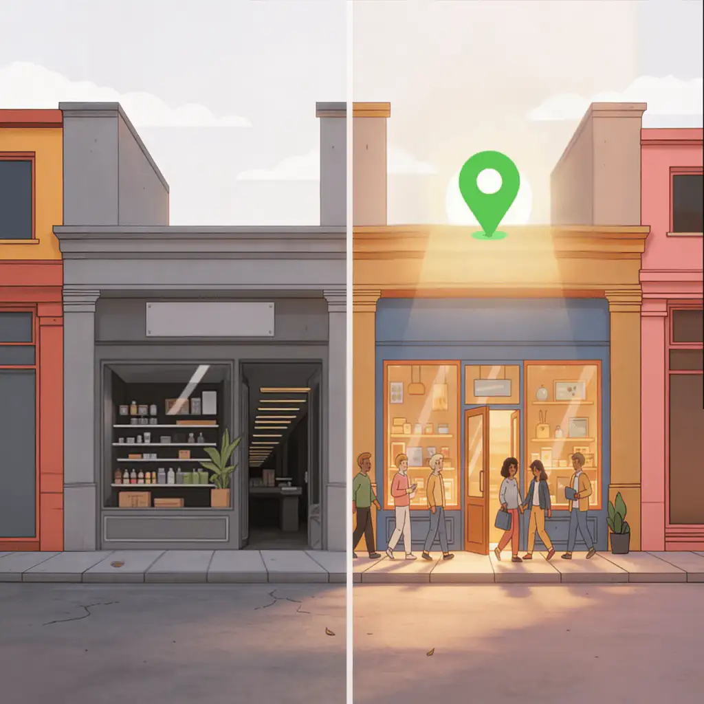 Before and after, business found online