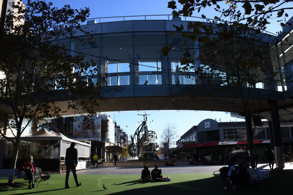 Florence Street mall in Hornsby, the suburb's pedestrian shopping and dining heart