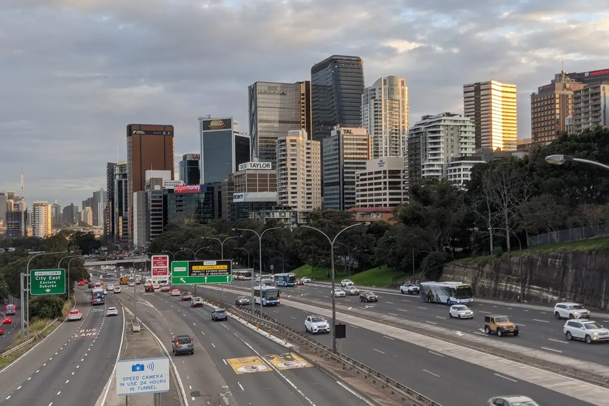 The North Sydney CBD skyline of commercial office towers